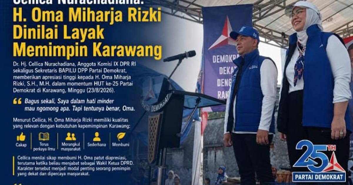 Cellica Nurachadiana Sebut H. Oma Miharja Rizki Layak Pimpin Karawang karena Tetap Membumi Saat Jabat Wakil Ketua DPRD