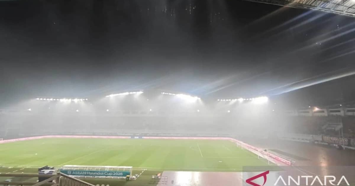 Hujan Guyur Stadion Pakansari Menjelang Laga Timnas Indonesia Kontra Vietnam
