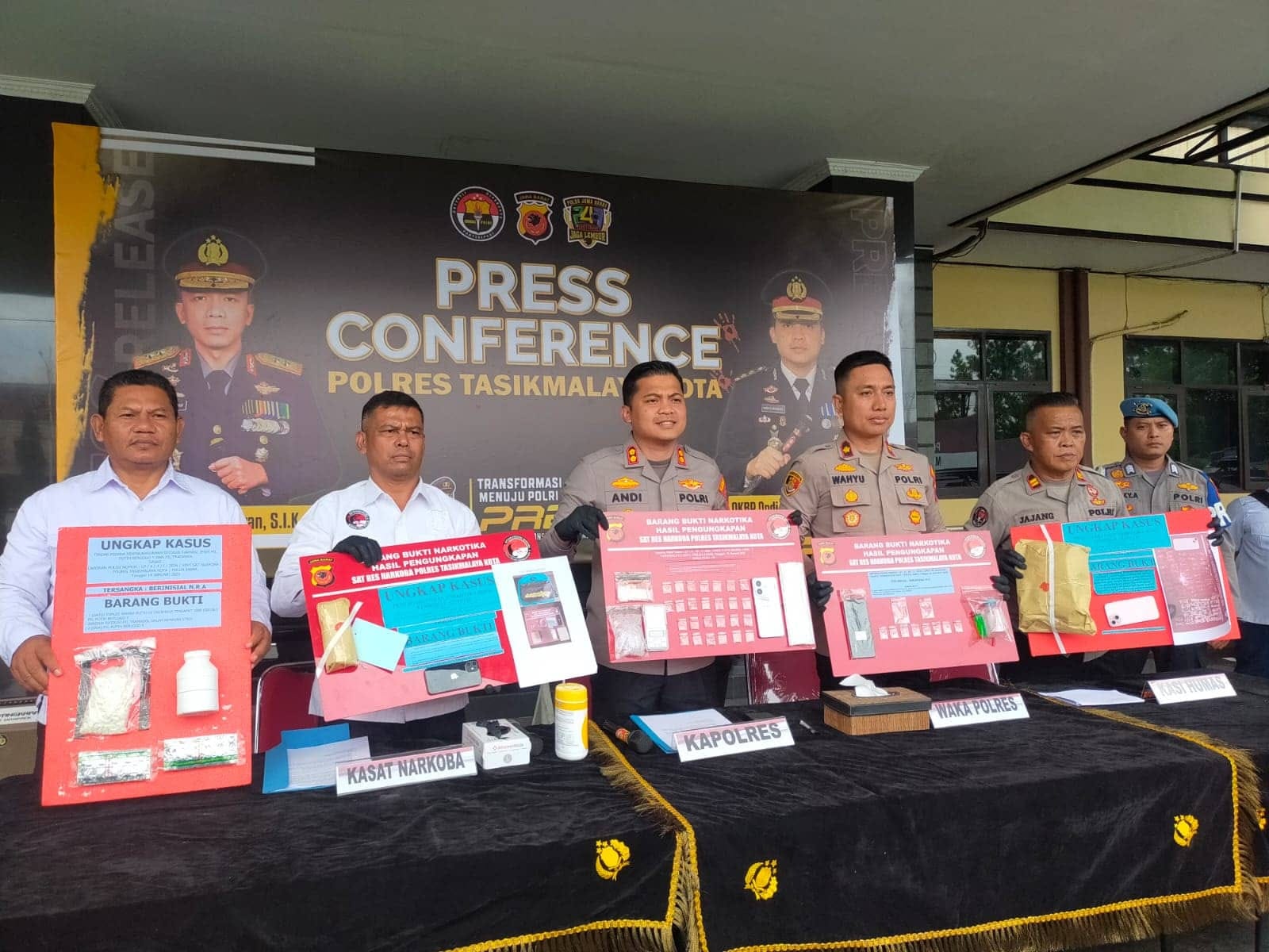 Jual Sabu hingga Tembakau Gorila lewat COD, 5 Pengedar Ditangkap Polres Tasikmalaya Kota