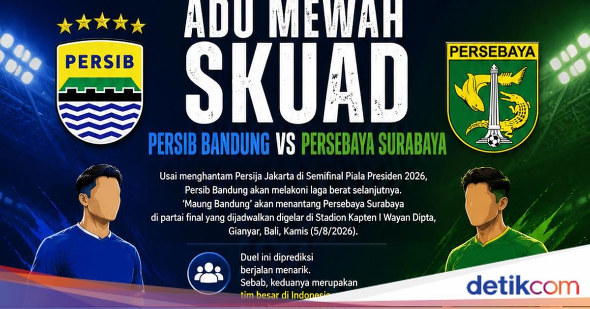 Persib Versus Persebaya Berebut Gelar Final Piala Presiden 2026 dengan Nilai Pasar Combined Rp264 Miliar