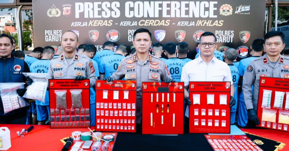 Polres Garut Tangkap 28 Tersangka dari 20 Kasus Narcotics dalam Dua Pek