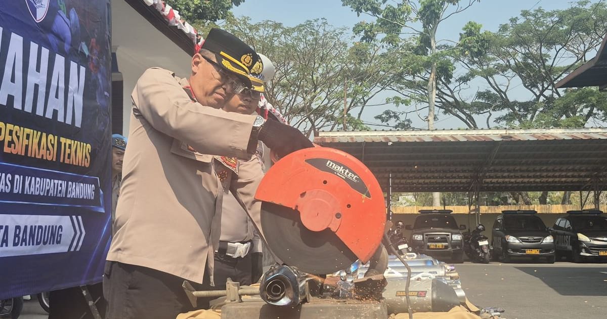 Polresta Bandung Musnahkan 1.589 Knalpot Brong Hasil Penertiban Juli 2026
