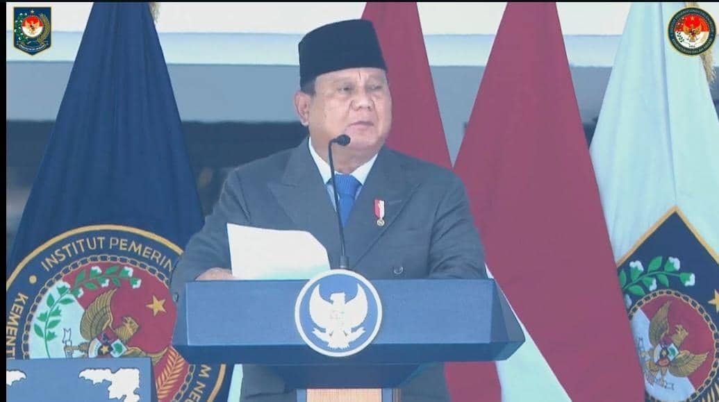 Prabowo: Kehormatan Pamong Praja Dihitung dari Manfaat untuk Rakyat