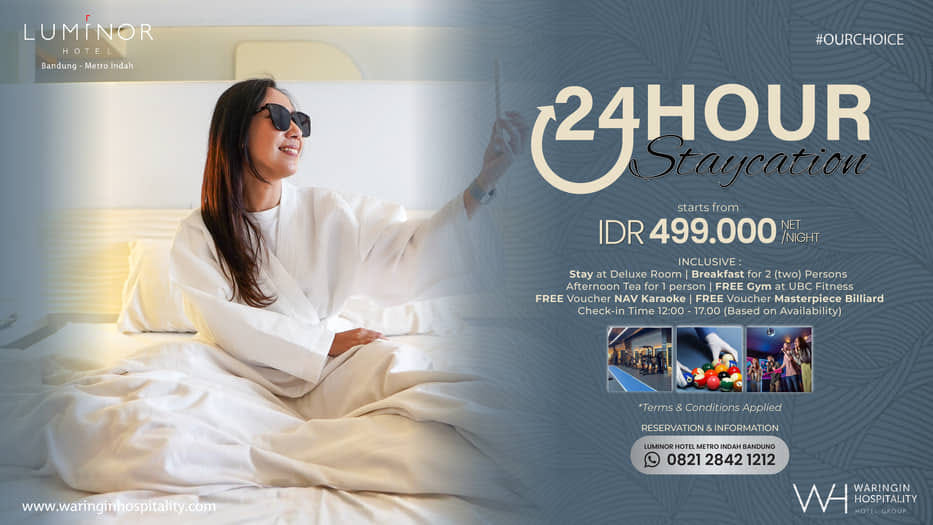Promo Staycation 24 Jam di Luminor Hotel Bandung Mulai Rp499 Ribu